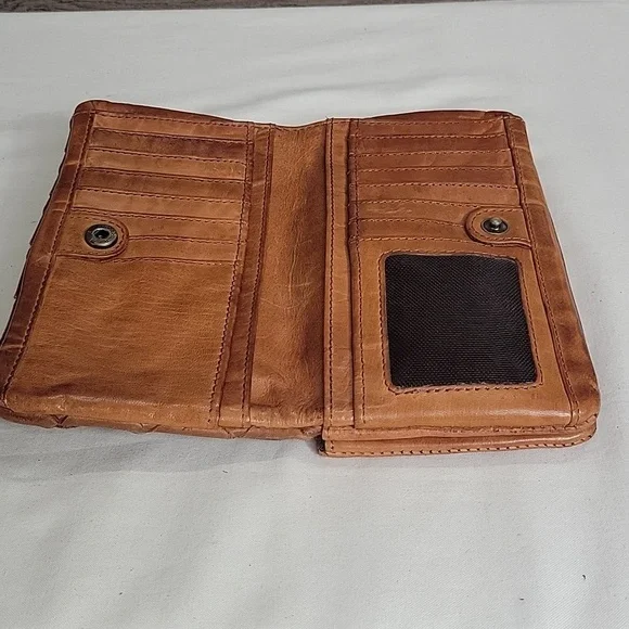 Vilenca Holland for Anthropologie Brown Woven Leather Clutch Wallet - Picture 9 of 10